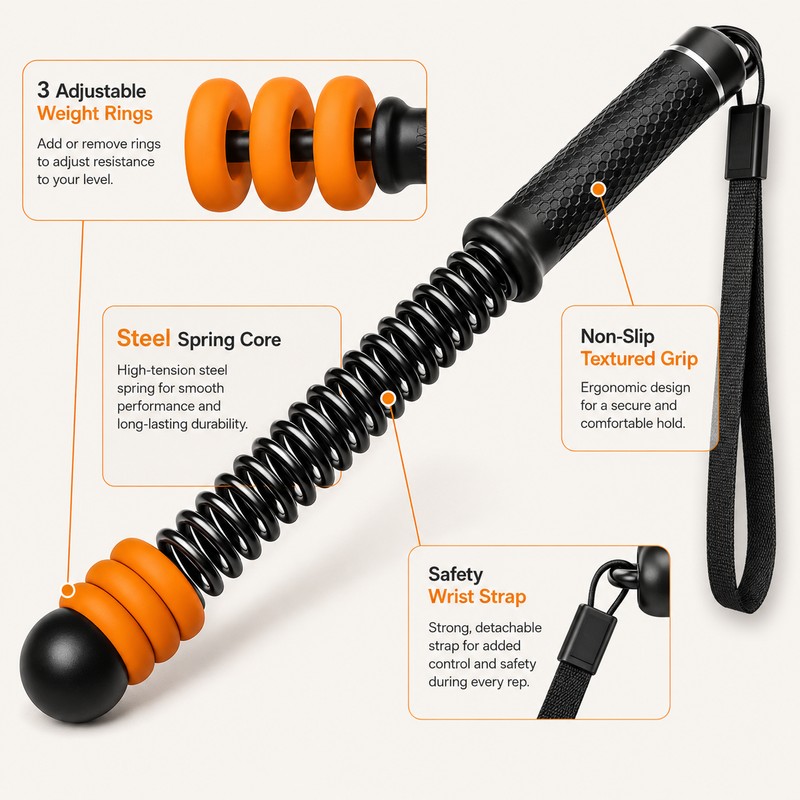 Adjustable Ropeless Battle Ropes for Home Gym Workouts – Portable