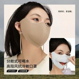 Women's Autumn/Winter Windproof Warm Water-Washable Elegant 5D Thermal Protection Accessory One Size / Detachable Black 20ea