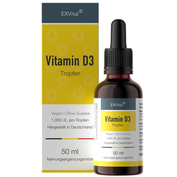 Exvital Vegan with Vitamin D3 Drops 1000 IU per drop