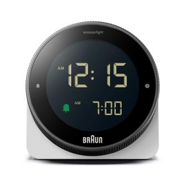 BRAUN/Brown BC24W Digital Alarm Clock, White