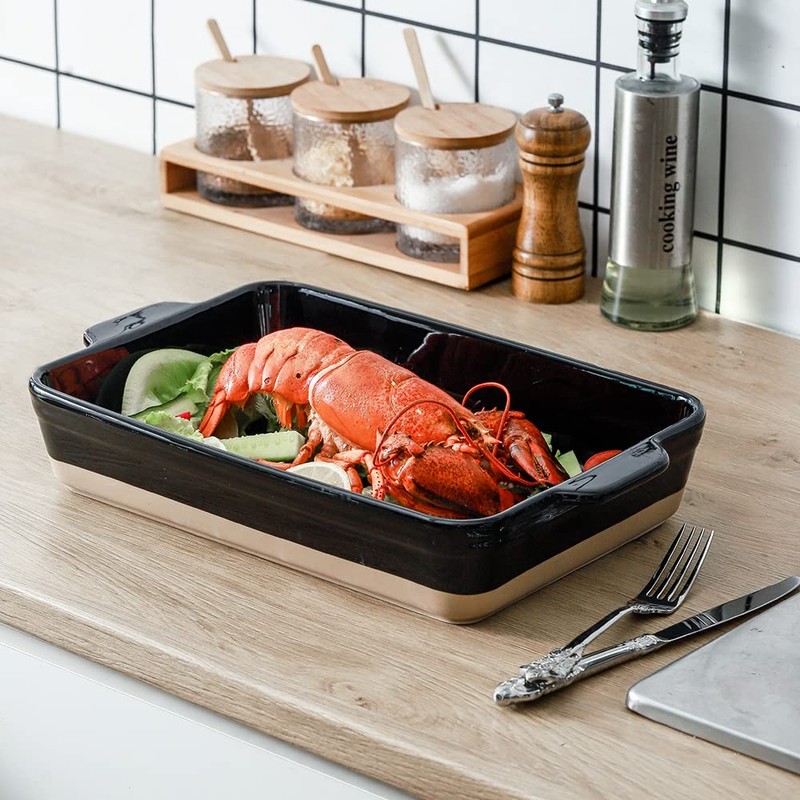 HVH Baking Dish Set, 9x13 Baking Dish, Ceramic Lasagne Pan