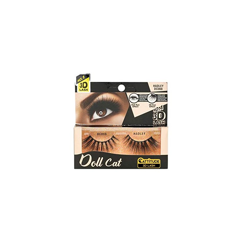 CATTITUDE 3D LASHES Hadley Doll Cat, Lightweight & Reusable, Cruelty-Free