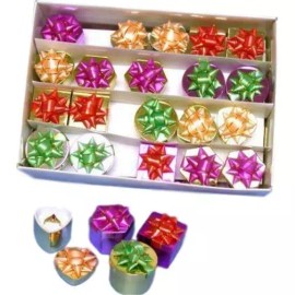FindingKing Shiny Metallic Plastic Hat Ring Boxes Assorted Colors and Shapes 48 Pieces