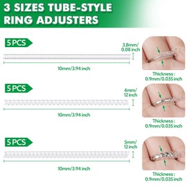 Anpro Ring Sizers for Loose Rings: Adjustable Silicone Ring Size Adjusters Kit with 3 Sizes, Clear Spacer Guards for Wedding Band Jewelry, Protector Finger Sizing for Women and Men