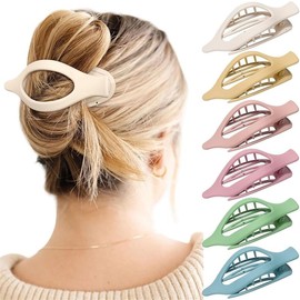 French Flat Hair Clips for Women - 6-piece suit Flat Claws for Thin Thick Hair Strong Hold No Slip Grip Hair Claw Clips for Women Girls:_6 Pack-Multicolor D