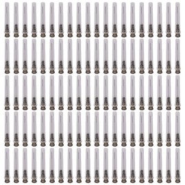 FEIYING 100 Pack 18Ga/20Ga/22Ga 1 Inch Needle Luer Lock Sterile Disposable Injection Needle with Cap for Scientific and Industrial Dispensing Refilling Liquid, Inks, Plant and Industry(22Ga)