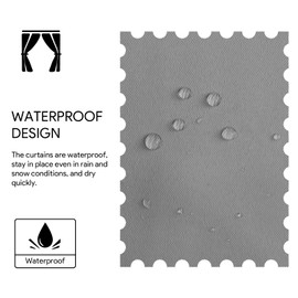 Tgkoddo Curtains Pergola Curtain Waterproof Outdoor Curtain for Patio Balcony Patio Porch Pergola Gazebo (132 x 215 cm, Grey)