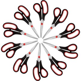 Household Scissors Set, 10 Pieces Stainless Steel Household Scissors, Multi-Purpose Scissors with Soft Comfort Handles, Craft Scissors, Adults, Robust Sharp Scissors for Office, Home, School
