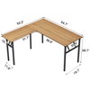 DlandHome Reversible L-Shaped Desk Large Corner Desk Folding Table Computer
