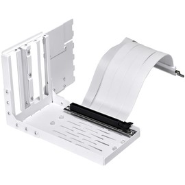Lian Li Accessory Universal 4-Slots Vertical GPU Card Holder Kit White, Premium Gen 4 Riser Cable PCI-E 4.0 x16-200mm, PCIe 3.0 Compatible, Compatible with E-ATX,ATX Case (VG4-4-V2W)