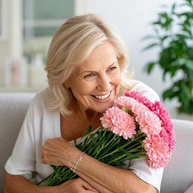 Mother's Day Bracelet, Silver Mama Layered Bracelet for Women - Durable Chain Jewelry for Mum, Mum Birthday Gifts from Daughter Son
