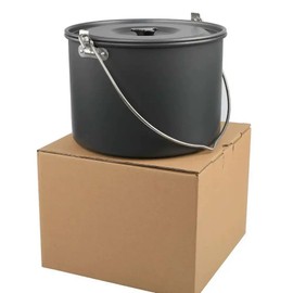 Large Capacity Camping Hanging Pot Aluminum Alloy Cookware Outdoor Picnic 6-10 People 8L, 01 A, 1 Piece / 대용량 캠핑 걸이식 냄비 알루미늄 합금 조리기구 야외 피크닉 6-10 인용 8L, 01 A, 1개