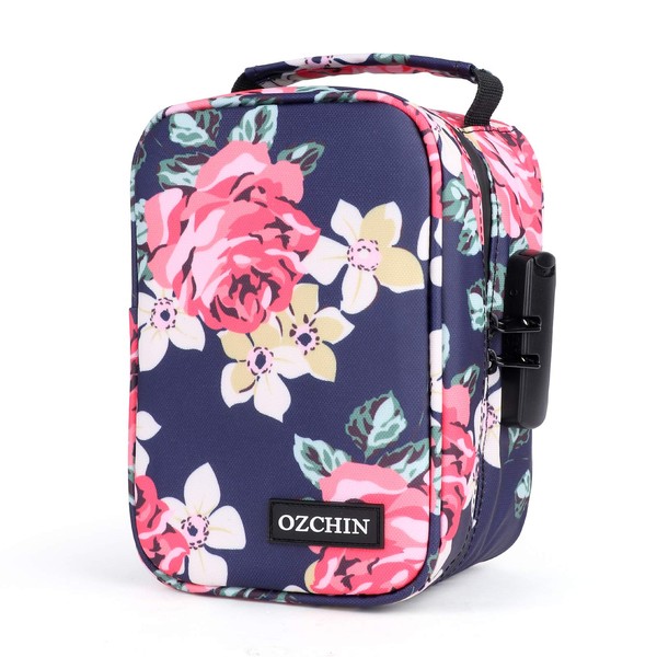 OZCHIN Smell Proof Bag with Combination Lock Lunch Bag File Organizer Case Container; Medicine Lock Bag Travel Storage Case Christmas Gifts for Women