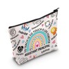 WCGXKO Assistant Principal Gift To Teach Is To Touch A Life Forever Zipper Pouch Makeup Bag (B-ToTeachAssisPrin), beige