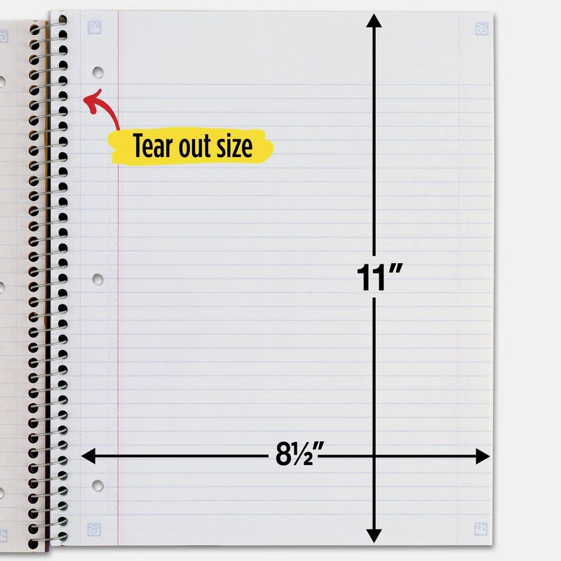 Five Star Spiral Notebook + Study App, 3 Subject, College