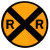 Railroad Crossing Road Sign Embroidered Patch Iron-On Train Railway RR