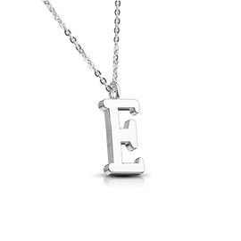 Bungsa Women's Necklace Letter A-Z in Silver or Rose Gold – Alphabet Necklace with Pendant – Stainless Steel – Necklace for Women, Children & Men – A B C D E F G H I J K L M N O P R S T U V W Z, Stainless Steel