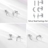 Silver Stud Earrings for Women, 3 Pairs Silver Small Stud