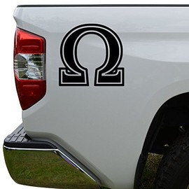 Greek Alphabet Letter Omega Die Cut Vinyl Decal Sticker For Car Truck Motorcycle Window Bumper Wall Decor Size- [3 inch/8 cm] Tall Color- Matte Black