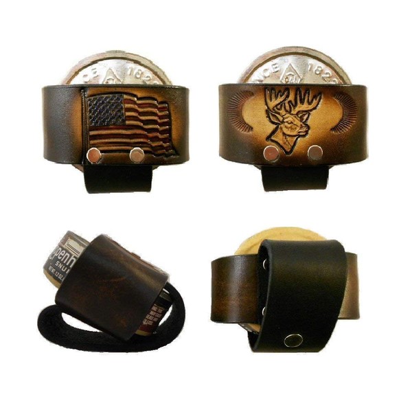 Hilltop Leather Company Leather Snuff Can Holder, Holster, Chew Dip