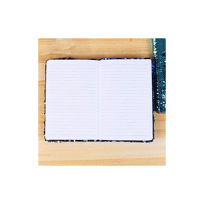 Green Colourful A5 Reversible Sequin Notebook Diary, Sparkling Shiny Glitter