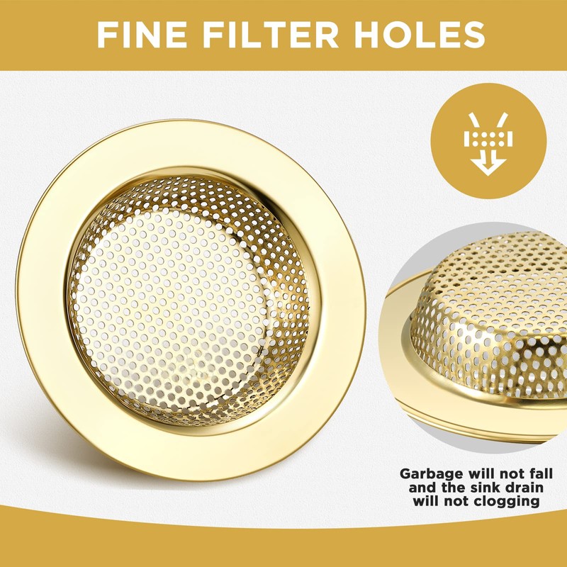 Retisee 2 Pcs Sink Strainer Stainless Steel Kitchen Sink Drain