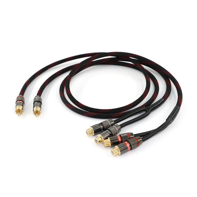 Bubiercaes RCA Splitter Cable, 1ft Shielded Audio Y-Adapter, 1-Male to