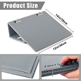 Nuanchu 1 Pcs Folding Slant Board for Writing 14 x 12 Inch Large Adjustable Tilted Slanted Clipboard Writing Board for Office Table Improve Handwriting Reading Drawing Legibility Supplies Tool, Grey