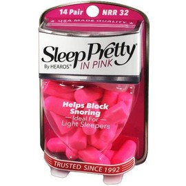 HEAROS Sleep Pretty in Pink Ear Plugs For Sleeping, 14 Pair (Pack of 1)