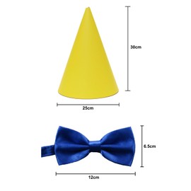 JUFYVO 5pcs Pinocchio Fancy Dress Yellow Hat Nose White Gloves Blue Bowtie Red Suspender Book Character Cosplay Storybook Outfits Fairytale Character Outfit