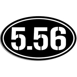 MAGNET 3x5 inch BLACK Oval 5.56 Sticker - gun bullet nato caliber 556 ar-15 sniper ammo Magnetic Magnet Vinyl Sticker