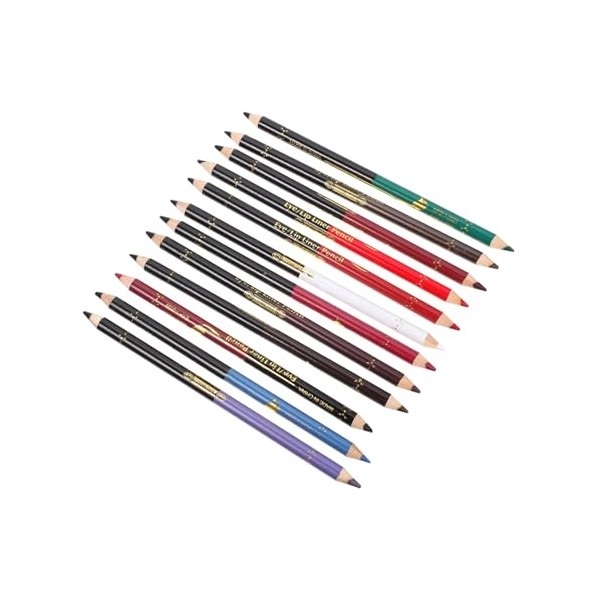 12pcs Dual-Ended Waterproof Eyebrow Pencil Set with Sharpener Versatile Makeup