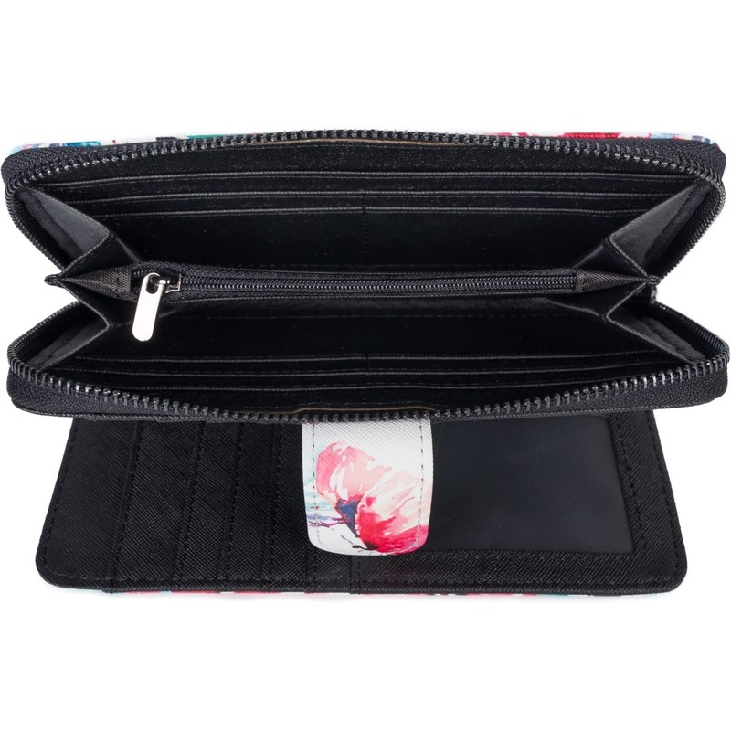 styleBREAKER 02040156 Women's Purse with Colourful Butterfly Pattern, Vintage Design,