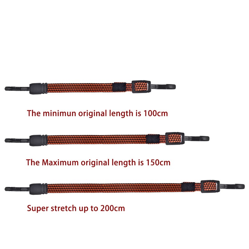 Fifod Adjustable Flat Bungee Cord with Hooks, 4 Pack Bungie