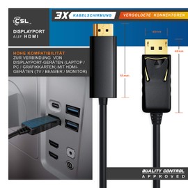 CSL HDMI to DisplayPort Adapter, Black
