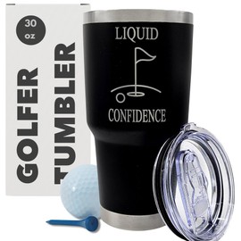 Palm City Products Premium 30 oz Liquid Confidence Golf Black Tumbler - Ideal for Golf Enthusiasts and Outdoor Adventures