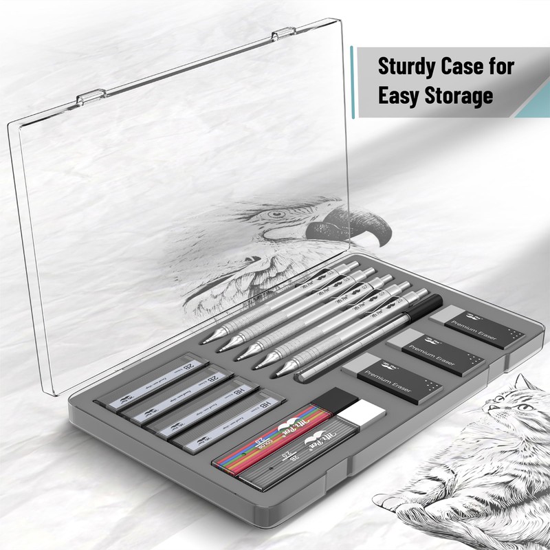 Mr. Pen- Metal Mechanical Pencil Set, 5 Sizes, 0.3, 0.5,