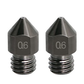 Aopin M6 1.75mm Extruder Nozzle 3D Printer 0.6mm / 0.024" Cemented Carbide Steel 3D Printer Extruder Nozzle 2 Pcs