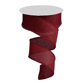 Burgundy Solid Cross Royal Burlap Wired Edge Ribbon - 1.5" x 10 yards : RG121105