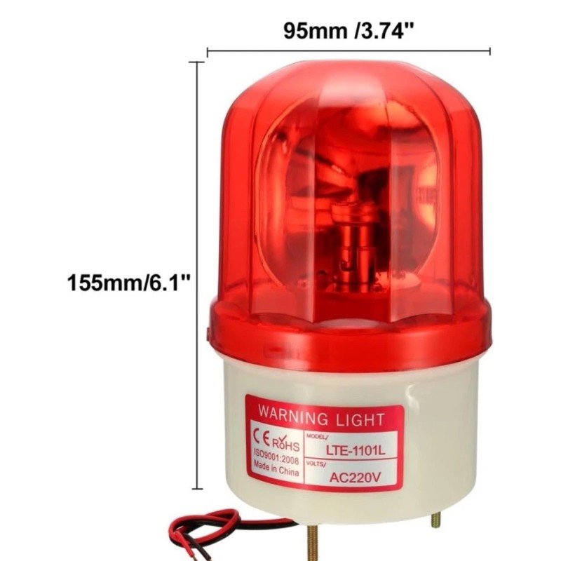 T-GUAN Industrial Signal Alarm Tower Lamp DC24V, Rotating Strobe Warning