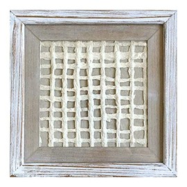 12X12 Rustic Abstract Checks Rice Paper Framed Wall Art Shadow Box Decor with Front Glass