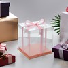 XININSUN XININSUN pink clear cake box with ribbon,6inch 8inch cake