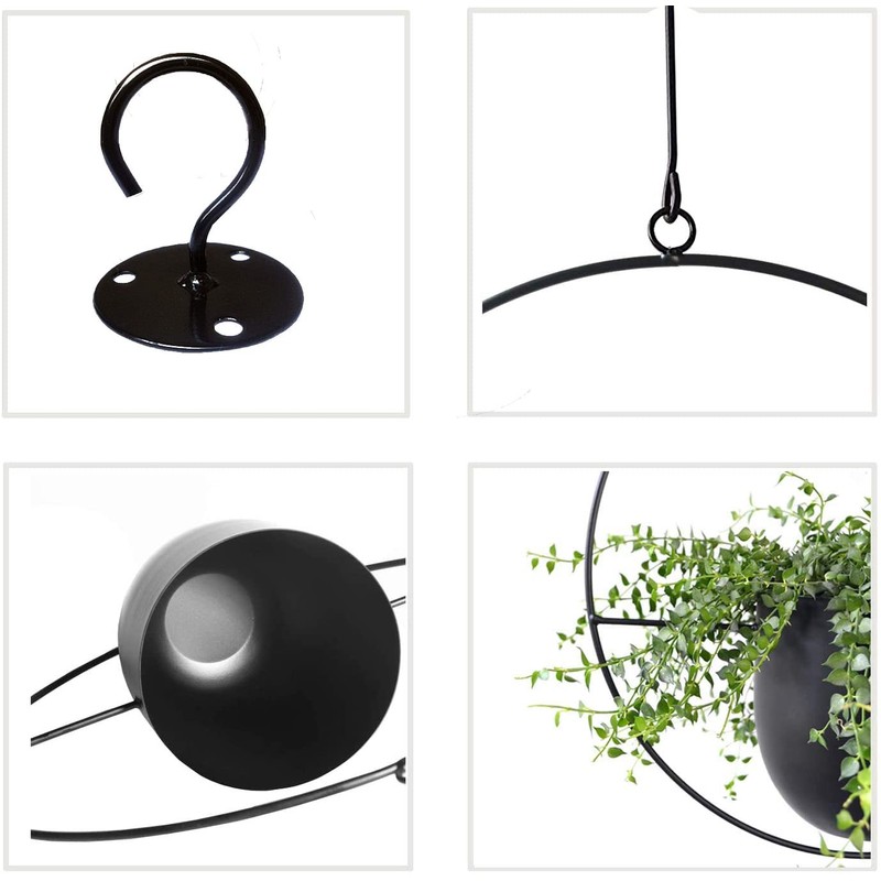 ABETREE Hanging Planter for Indoor Outdoor Plants Metal Mid Century