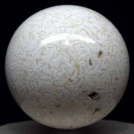 HQRP 2.2" White Scolecite Sphere Sparkling Natural Mineral Zeolite Crystal Polished Gemstone Ball - India + Stand