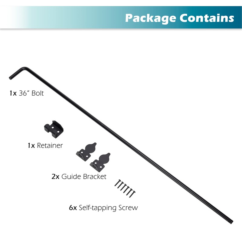 36" Cane Bolt Heavy Duty Drop Rod Gate Stopper Hardware,