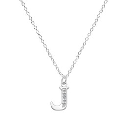 Kraven S925 Silver Initial Necklace Charm Necklace, Dainty Cubic Zirconia Letter Dainty Necklaces Jewelry Birthday Gifts for Women Girls (J)