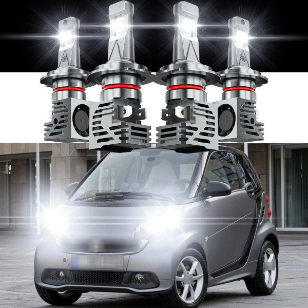 CHUSYYRAY For Smart Fortwo 2008-2015 4x H7 LED Headlight Bulb