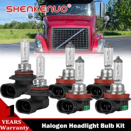 SHENKENUO For Volvo VNL VN VNM 630 670 730 780 Halogen Headlight Hight Low Beam Fog Bulbs