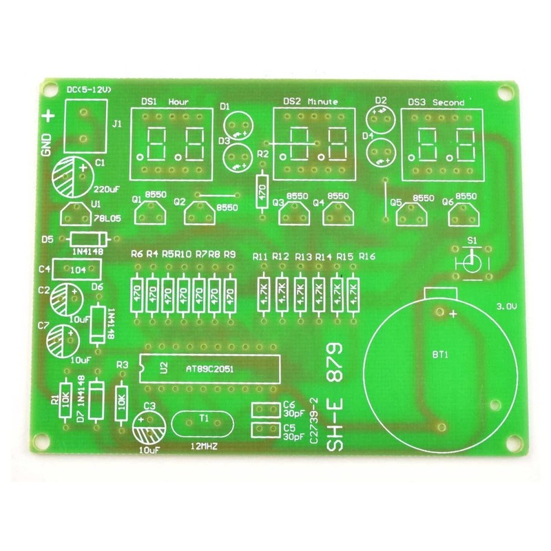 CANADUINO® Digital LED Clock 6-Digit, DIY kit Based on AT89C2051