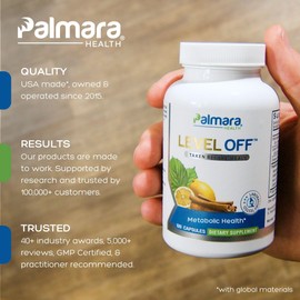 Palmara Health Palmara Health Level Off - Spike Control Supplement 120 Capsules 60 Servings Vegan, Non-GMO, Gluten Free